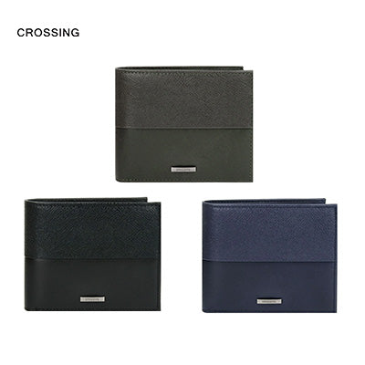 Crossing Infinite Bi-Fold Leather Wallet With Flap And Coin Pouch RFID by Corporate Gift Store Singapore