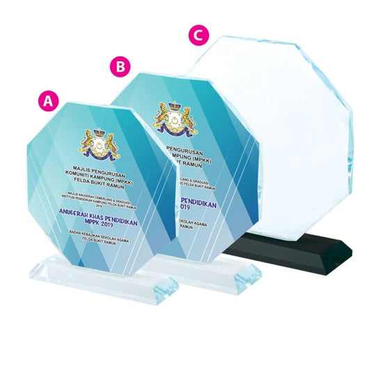 Octagon Crystal Award by Corporate Gift Store Singapore
