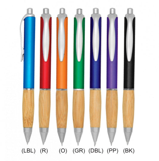 Plastic Pen with Wood Pattern Grip by Corporate Gift Store Singapore
