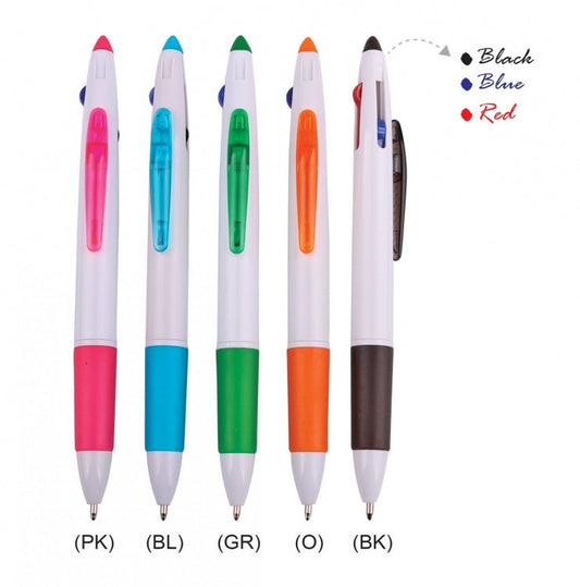 Tri Colour Plastic Pen by Corporate Gift Store Singapore