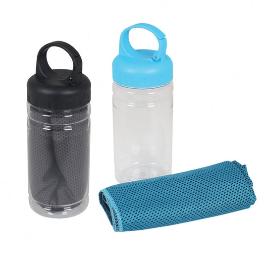 Cooling Sport Towel with Bottle Packaging by Corporate Gift Store Singapore