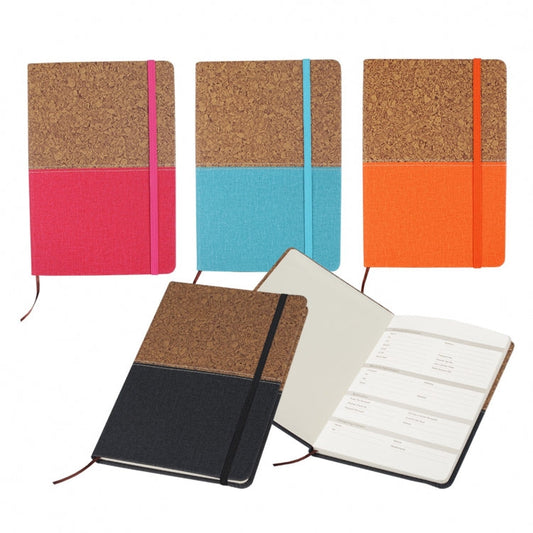PU Notebook with Cork Design by Corporate Gift Store Singapore