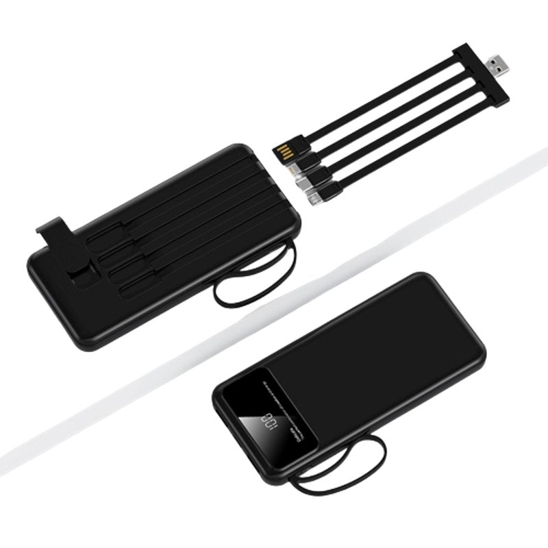 10000mAh Powerbank with 4 Detachable Built-in Cables & Mobile Stand by Corporate Gift Store Singapore