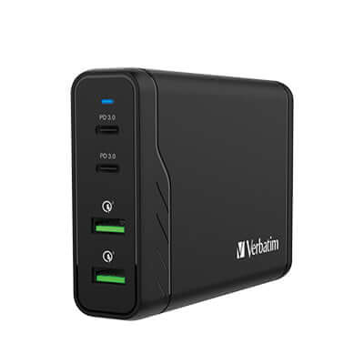 Verbatim 4 Port 100W PD & QC 3.0 USB Charger (AC Power Cord) by Corporate Gift Store Singapore
