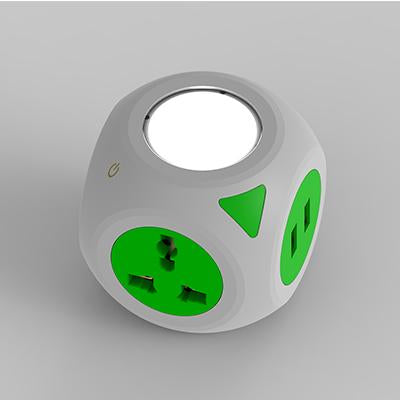 Cube Plug with LED night light and 4 USB ports. by Corporate Gift Store Singapore