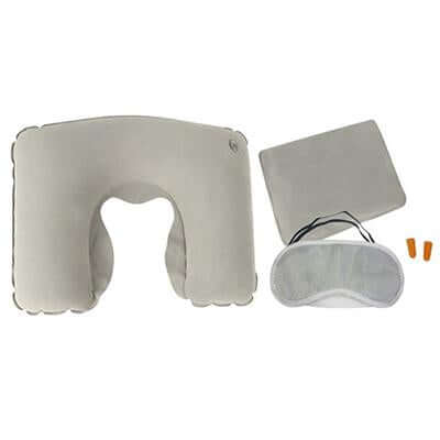 Travel Inflatable Neck Pillow, Eye Mask, Ear Plug, Pouch Set by Corporate Gift Store Singapore