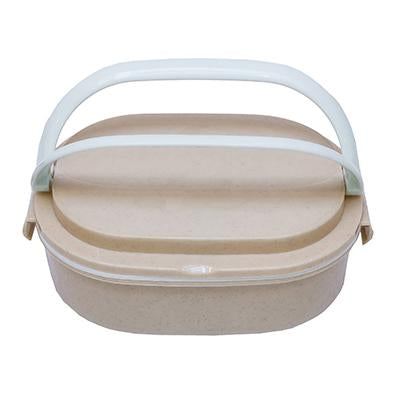 Oval Wheat Fiber Lunch Box with spoon | gifts shop