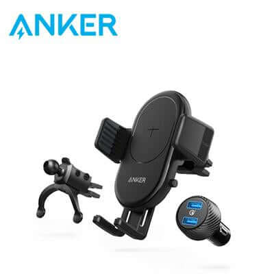 Anker PowerWave 7.5 Wireless Charging Car Mount With 2-Port QC 3.0 Charger by Corporate Gift Store Singapore