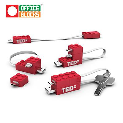 Office Blocks Mobile Charging Cable Set by Corporate Gift Store Singapore