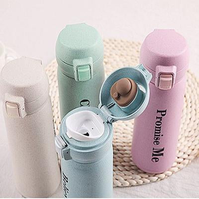 Eco Friendly Wheat Straw Stainless Steel Bottle by Corporate Gift Store Singapore