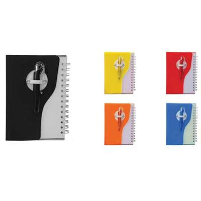 Plastic Cover Notebook with Promotion Pen by Corporate Gift Store Singapore