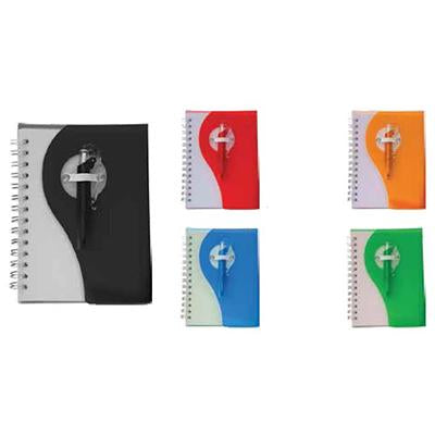 Plastic Cover Notebook with Pen | gifts shop