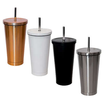 500ml Stainless Steel Tumbler with Straw by Corporate Gift Store Singapore