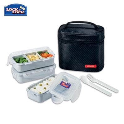 Lock & Lock 3-tier BPA Free Lunch Box with Cutlery by Corporate Gift Store Singapore