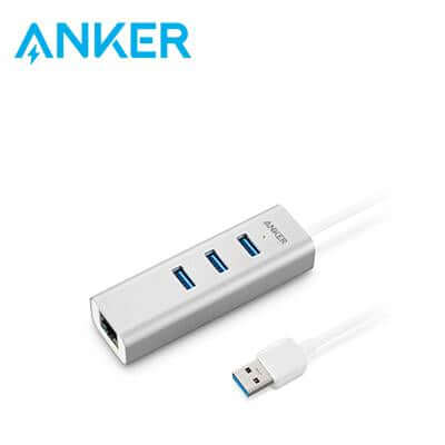 Anker Aluminum 3-Port USB 3.0 and Ethernet Hub by Corporate Gift Store Singapore