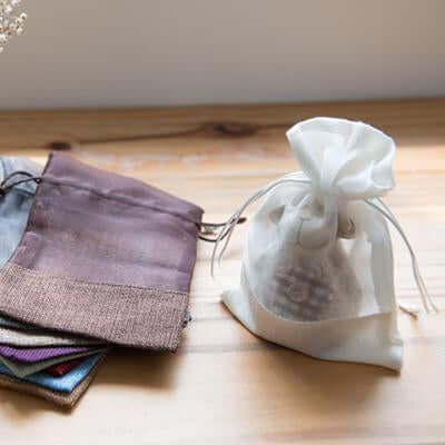 Eco Friendly Jute Accessories Pouch with Netting | gifts shop