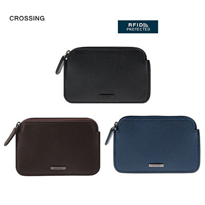 Crossing Elite Leather Key Coin Pouch With Card Slots RFID by Corporate Gift Store Singapore