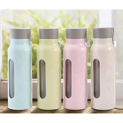 Eco Wheat Straw Glass Bottle | gifts shop