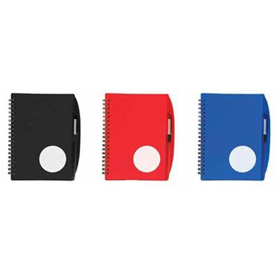 Circle Plastic Cover Notebook with Pen by Corporate Gift Store Singapore
