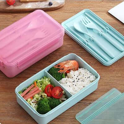 Eco Friendly Wheat Straw Lunch Box with 3pcs Cutlery by Corporate Gift Store Singapore
