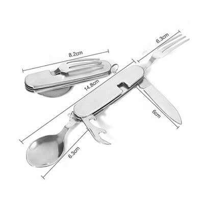 4 in 1 Multifunction Stainless Steel Foldable Travel Cutlery by Corporate Gift Store Singapore
