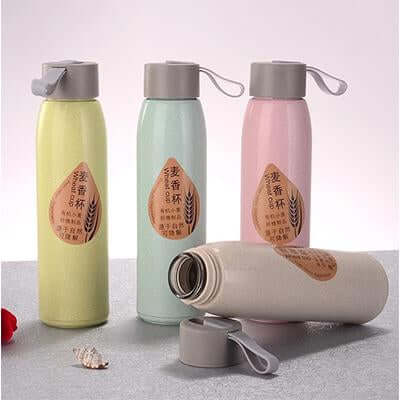 Wheat Straw Eco Glass Bottle by Corporate Gift Store Singapore
