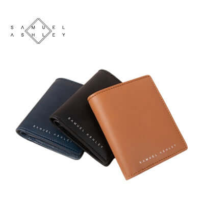 Samuel Ashley Chandler Italian Leather Vertical Bi-Fold with Coin Case (RFID Protected) by Corporate Gift Store Singapore