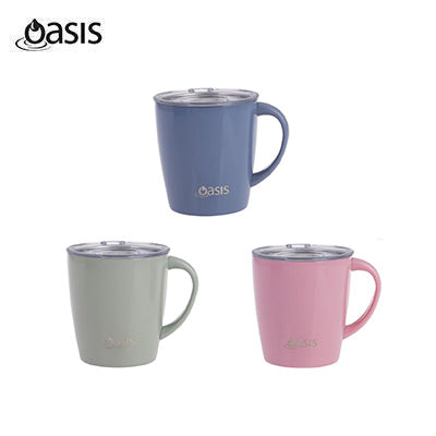 Oasis Stainless Steel Insulated Metro Mug with Handle And Lid 350ML