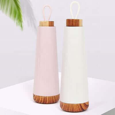 17oz Insulated Bottle with Wooden Lid by Corporate Gift Store Singapore