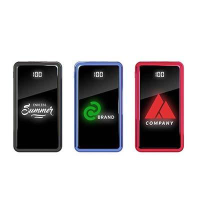Glow Coloured Led Logo Powerbank by Corporate Gift Store Singapore