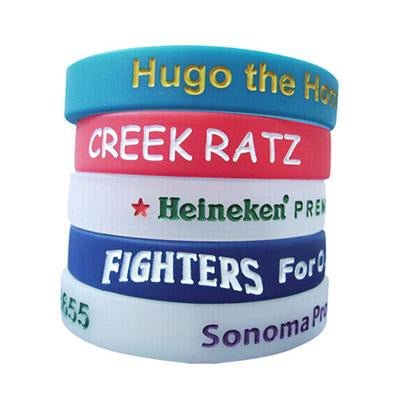 Custom Colour Filled Debossed Silicone Wristband by Corporate Gift Store Singapore