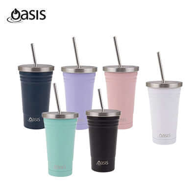 Oasis Stainless Steel Insulated Smoothie Tumbler with Straw 500ML by Corporate Gift Store Singapore
