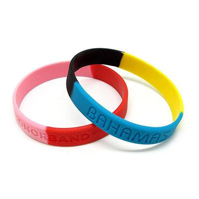 Custom Segmented Colour Silicone Wristband by Corporate Gift Store Singapore
