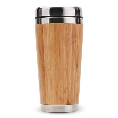 Bamboo Stainless Steel Coffee Mug with Leak-Proof Cover by Corporate Gift Store Singapore