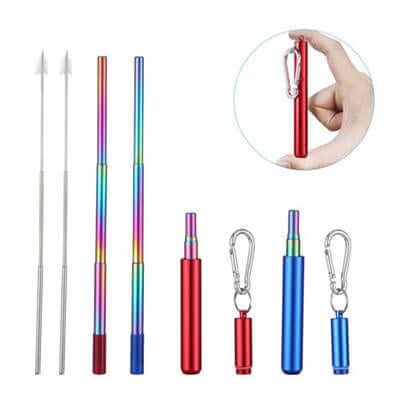 Stainless Steel Telescopic Drinking Straw by Corporate Gift Store Singapore