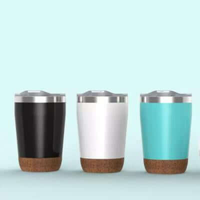 12oz Stainless Steel Vacuum Mug With Cork Base by Corporate Gift Store Singapore