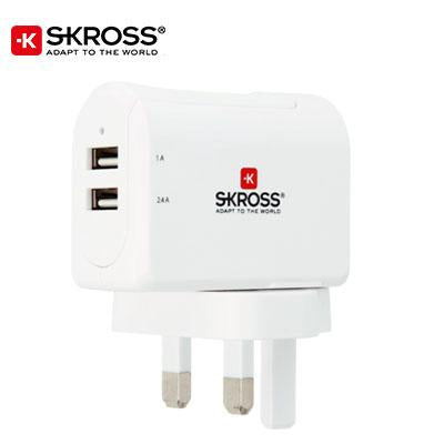 SKROSS 2 Port USB Charger - UK by Corporate Gift Store Singapore