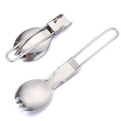Foldable Stainless Steel Spork Travelling Cutlery by Corporate Gift Store Singapore