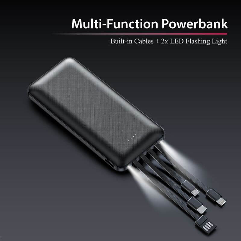 10000mAh Powerbank with 4 Built-in Cable by Corporate Gift Store Singapore