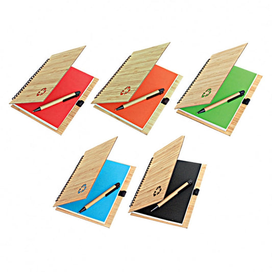 Bamboo Cover Notebook With Pen by Corporate Gift Store Singapore