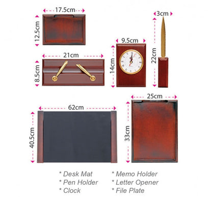 Wooden 6 in 1 Desktop Set by Corporate Gift Store Singapore