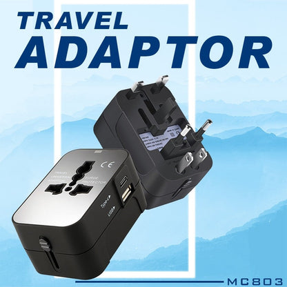 Travel Adaptor with1 Type C and 1 USB Port by Corporate Gift Store Singapore