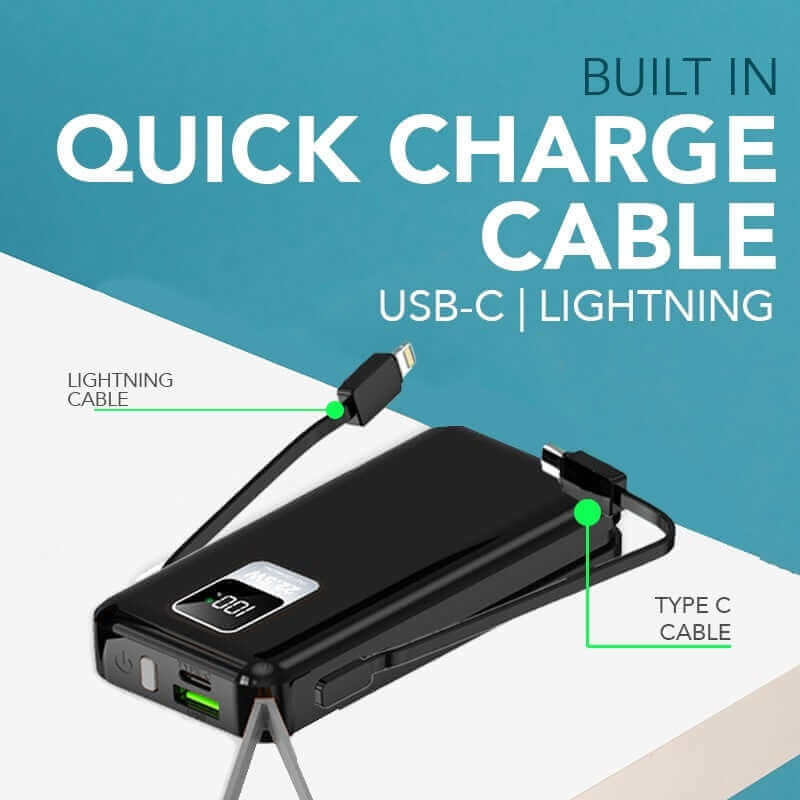 22.5W Quick Charge Powerbank with Built-in Cable by Corporate Gift Store Singapore