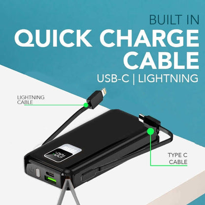 22.5W Quick Charge Powerbank with Built-in Cable by Corporate Gift Store Singapore