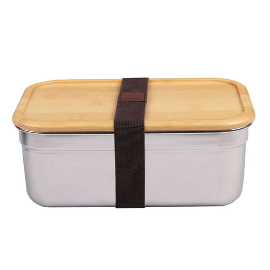 Stainless Steel Lunch Box with Bamboo Lid by Corporate Gift Store Singapore