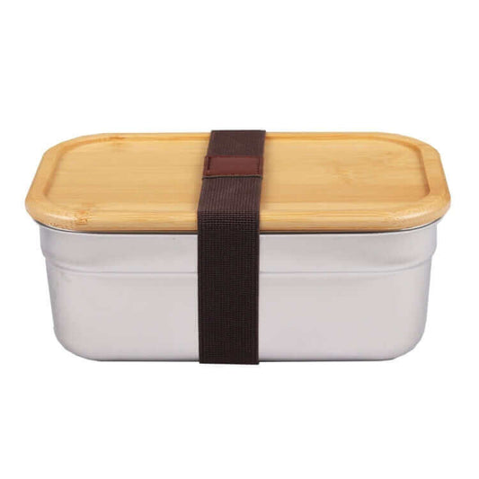 1000ml Stainless Steel Lunch Box with Bamboo Lid by Corporate Gift Store Singapore