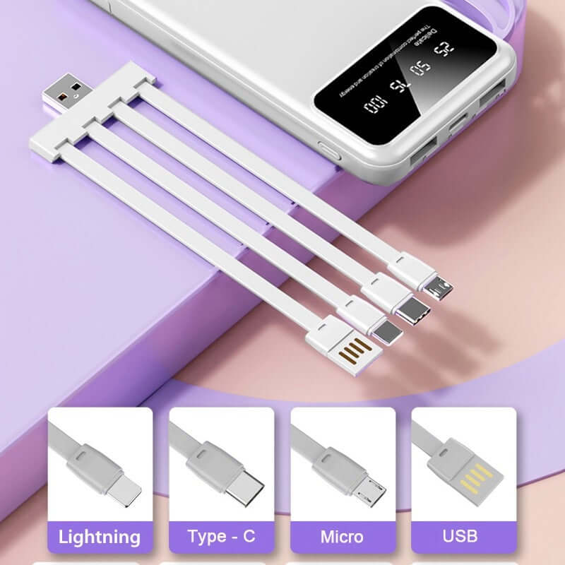 10000mAh Powerbank with 4 Detachable Built-in Cables & Mobile Stand by Corporate Gift Store Singapore