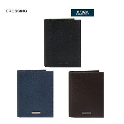 Crossing Elite Short Leather Wallet With Coin Pouch RFID by Corporate Gift Store Singapore