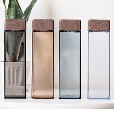 BPA Free Square Water Bottle with Bamboo Lid 500ml by Corporate Gift Store Singapore