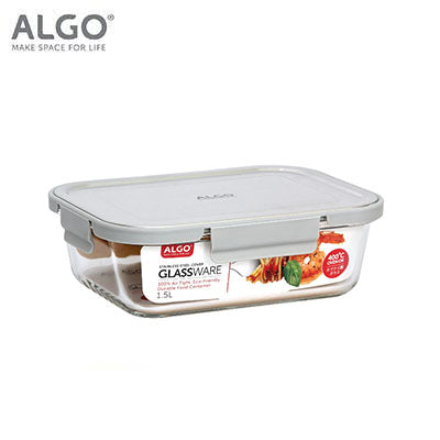 Algo Glass Food Container with Stainless Steel Cover 1500ML by Corporate Gift Store Singapore
